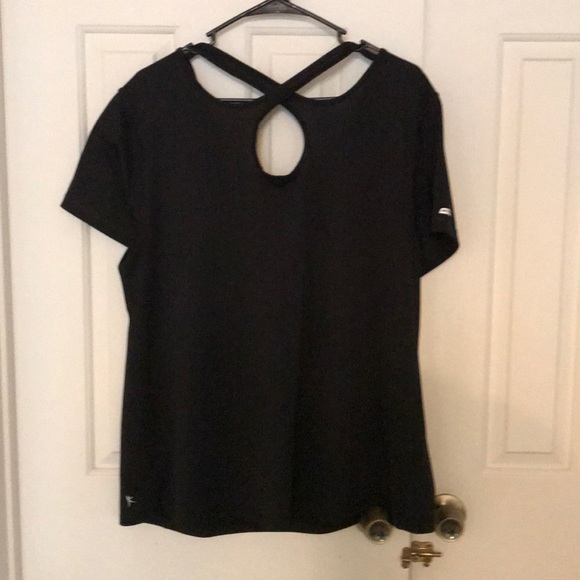 Danskin black workout top with cross cross back - Picture 4 of 4